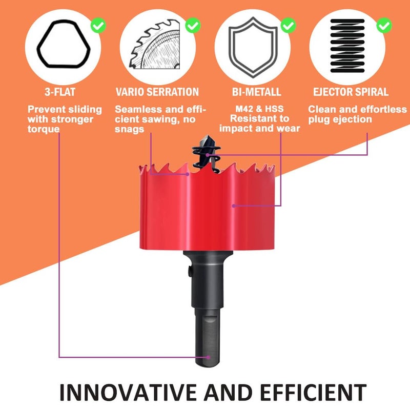 GARHWAL 1-3/16 in. Bi-Metal Hole Saw Drill Bits - Versatile and Durable Hole Cutter for Wood, Plywood, Plaster Drywall, Ceiling, Plastic Pipe, PVC and Thin Metal - Includes Arbor & Pilot Bit (30mm) - Image 2